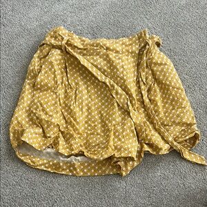 Gold Mini Skort with Tie Front